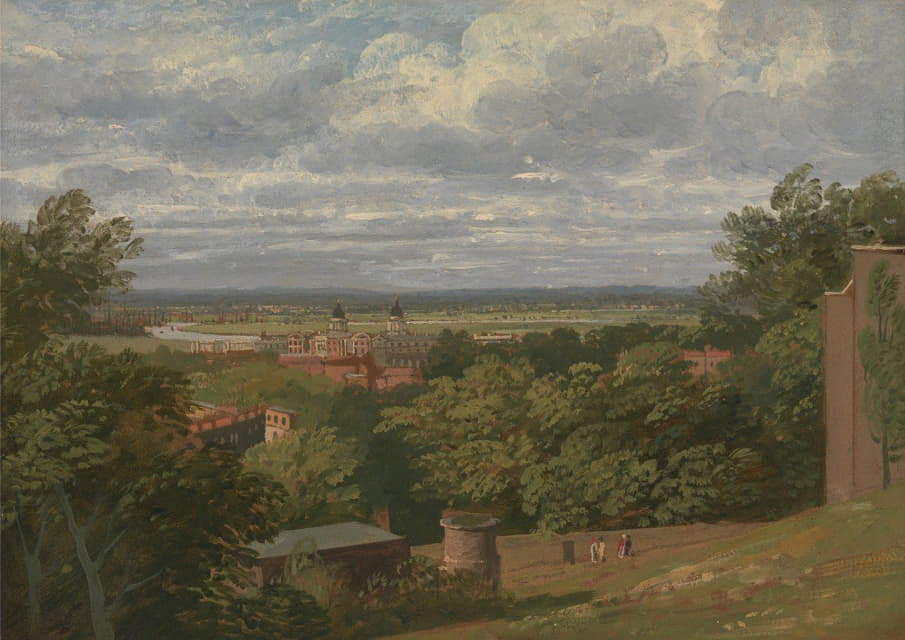 Thomas Hofland - Greenwich Hospital from the Observatory with a Distant View of London