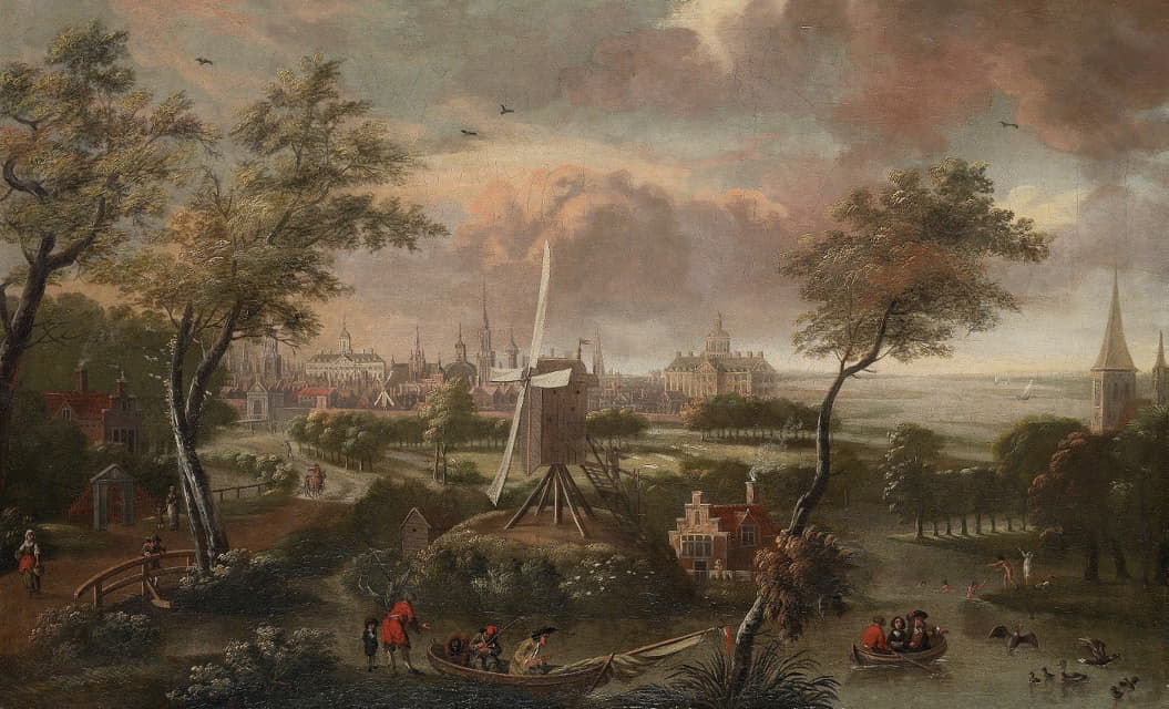 从Weesp看阿姆斯特丹的奇幻风景
