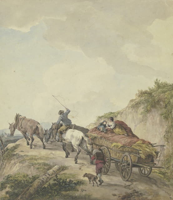 Wilhelm von Kobell - Bauernwagen in bergiger Landschaft