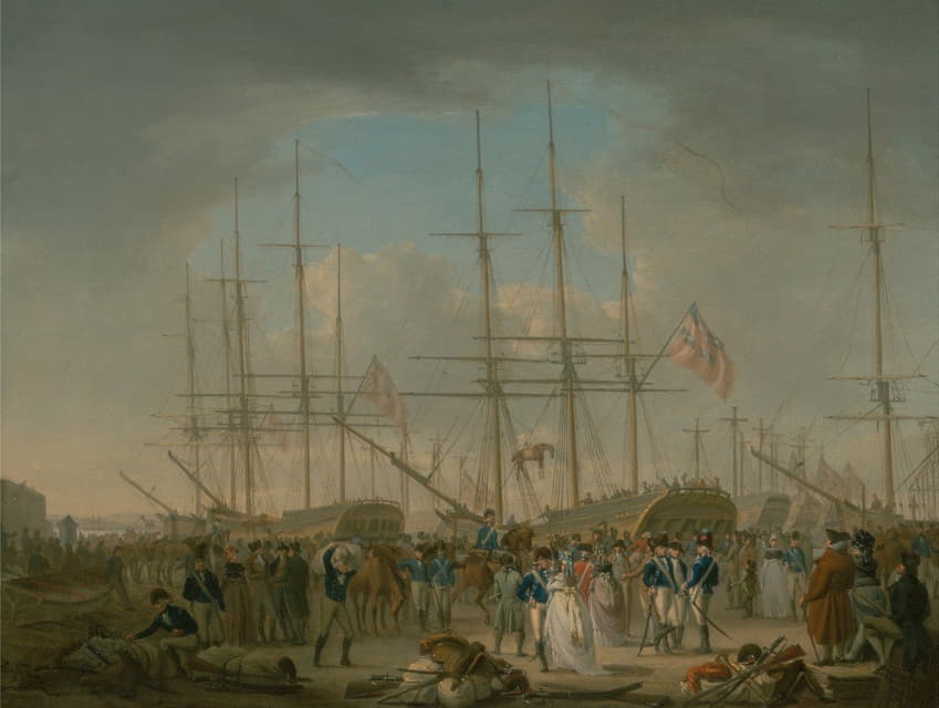 William Anderson - Hussars Embarking at Deptford