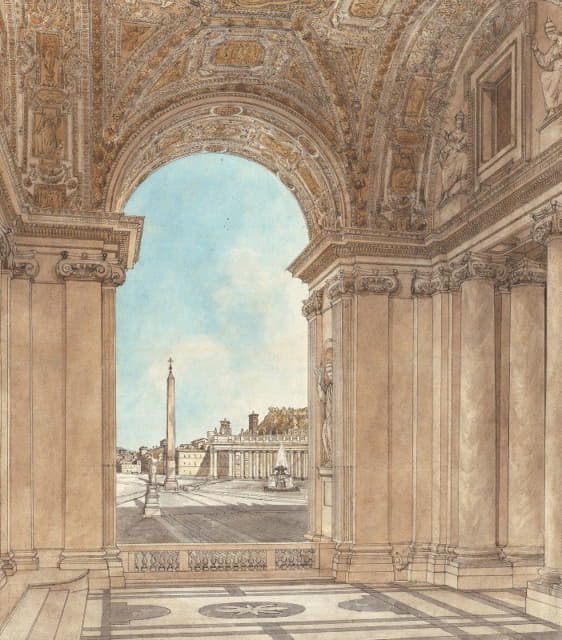 Giacomo Quarenghi - The Piazza of Saint Peter’s Seen through an Arch of the Basilica