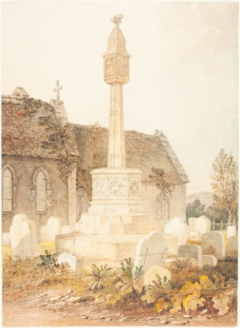 John Chessell Buckler - Monument in a Church Cemetery