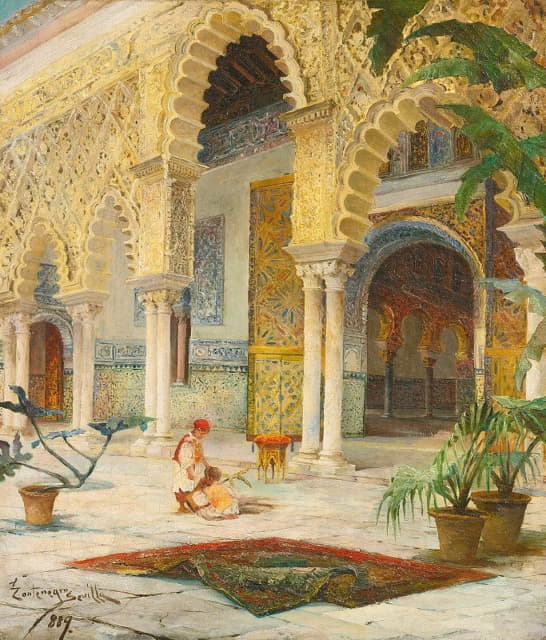 Julio Montenegro - The Courtyard of the Alhambra