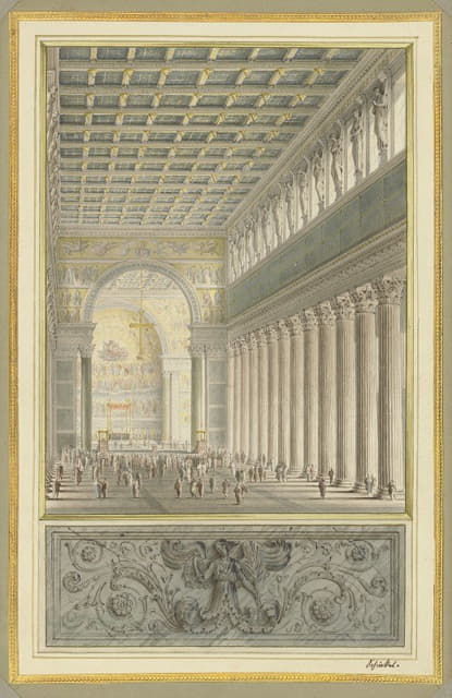 Karl Friedrich Schinkel - The Nave,Apse,and Crossing of a Cathedral for Berlin