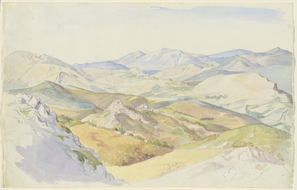 Ludwig Deurer - The Sabine Hills and Rocca Santo Stefano Seen from Civitella