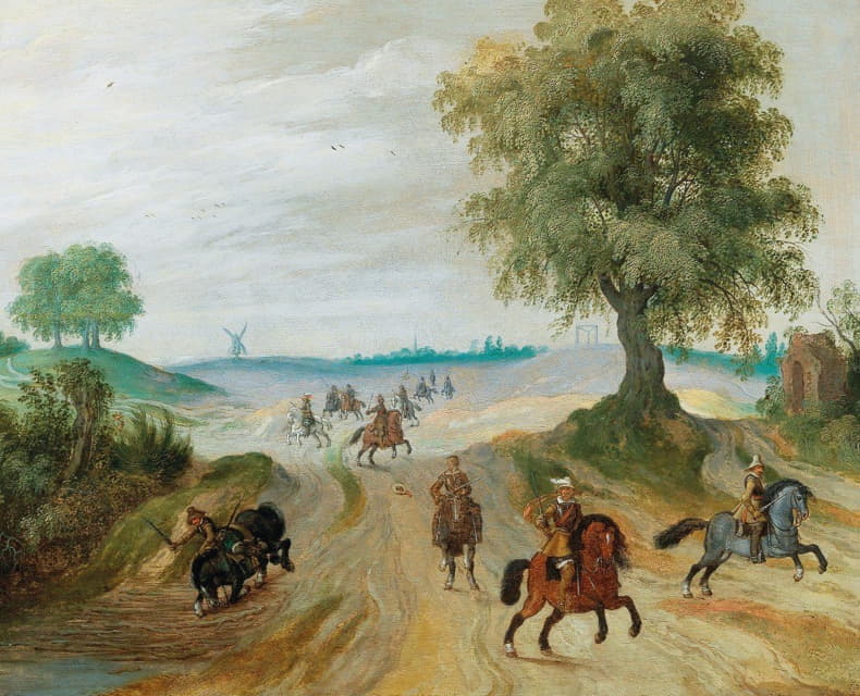 Sebastian Vrancx - Soldiers on horseback in a landscape