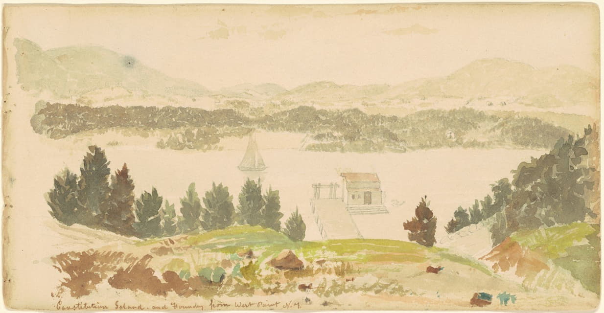 Seth Eastman - Constitution Island and Foundry from West Point, New York