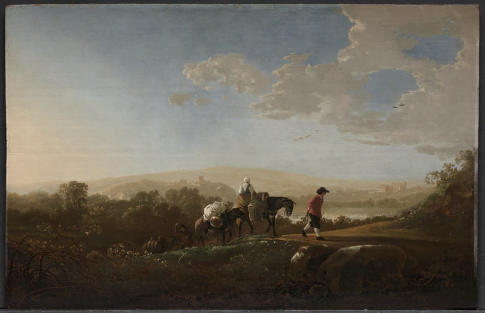 Aelbert Cuyp - Travelers in Hilly Countryside