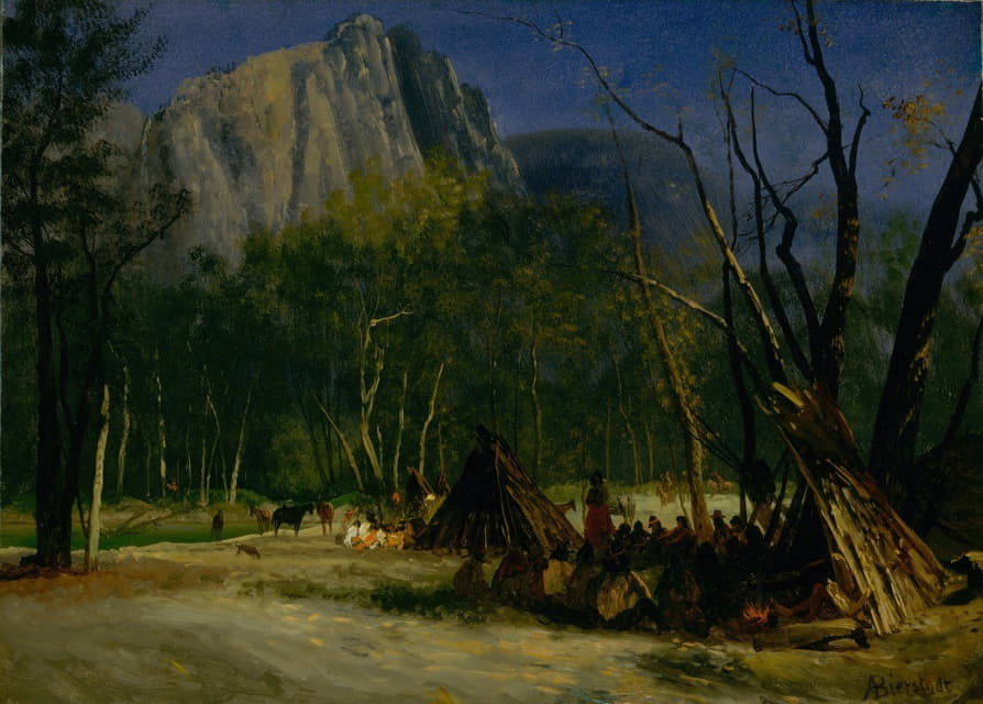 Albert Bierstadt - Indians in Council, California