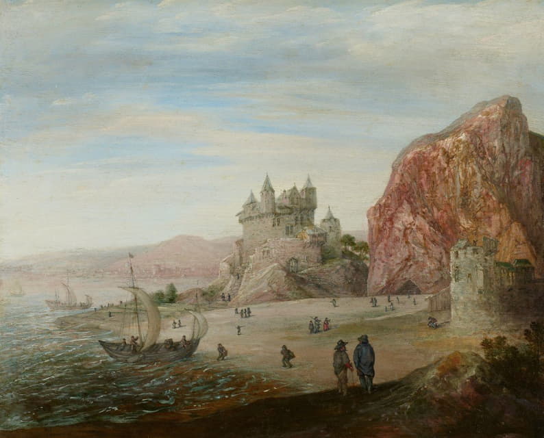 Cornelis Johannesz. Liefrinck - Coastal Landscape with Granite Cliffs