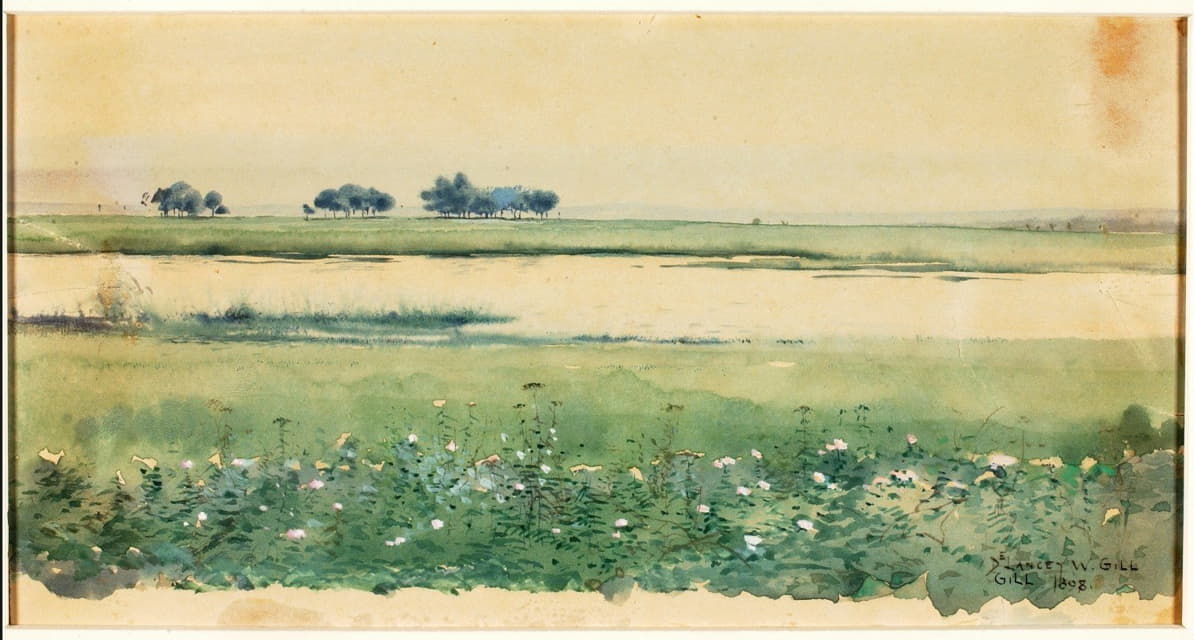 De Lancey Gill - (Landscape with Marshes)
