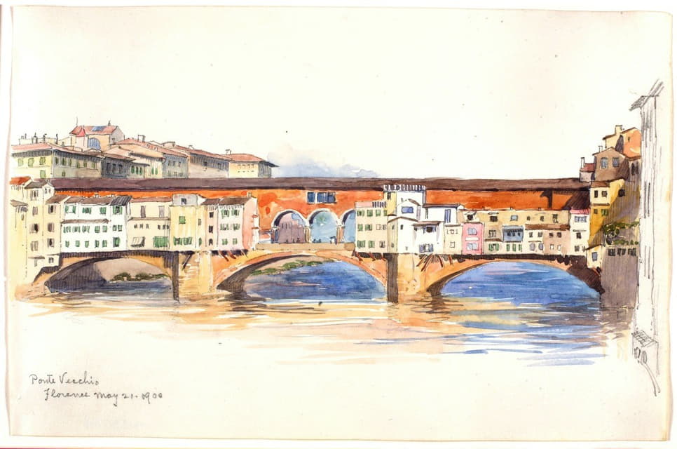 George Elbert Burr - Ponte Vecchio, Florence
