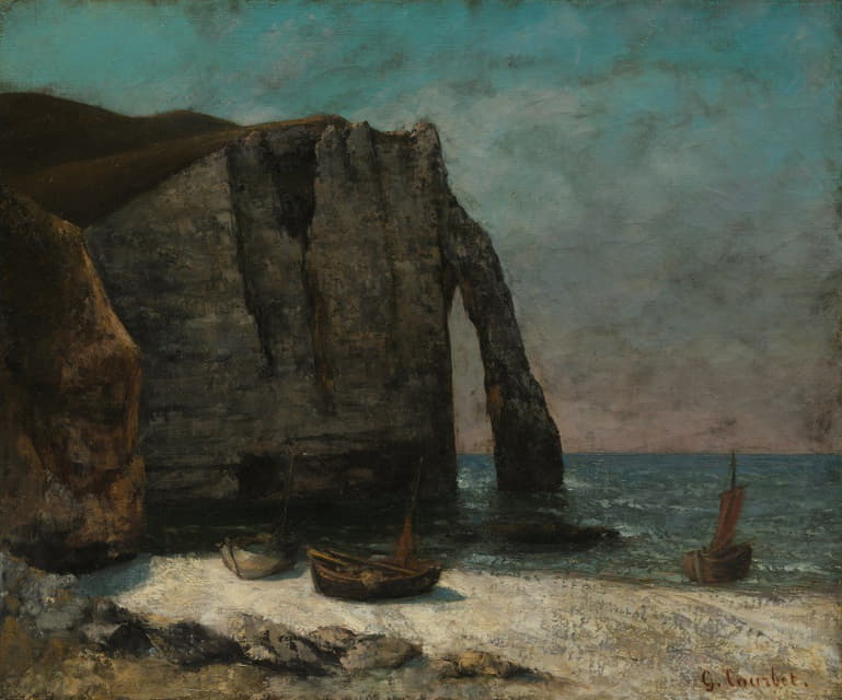 Gustave Courbet - The Cliff at Étretat