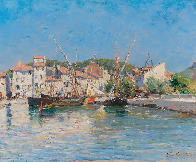 Julien Gustave Gagliardini - The Harbour of Cassis at the Côte d´Azur