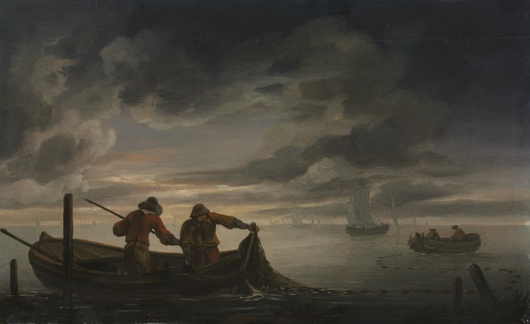 Raphael Govertsz. Camphuysen - An Estuary Scene with Fisherman