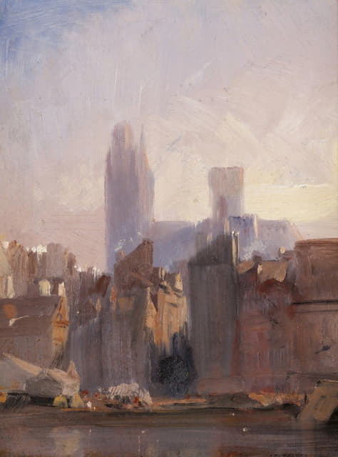 Richard Parkes Bonington - Rouen Cathedral, Sunrise