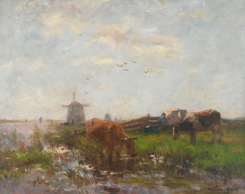 Willem Maris - Cattle Grazing at the Water’s Edge