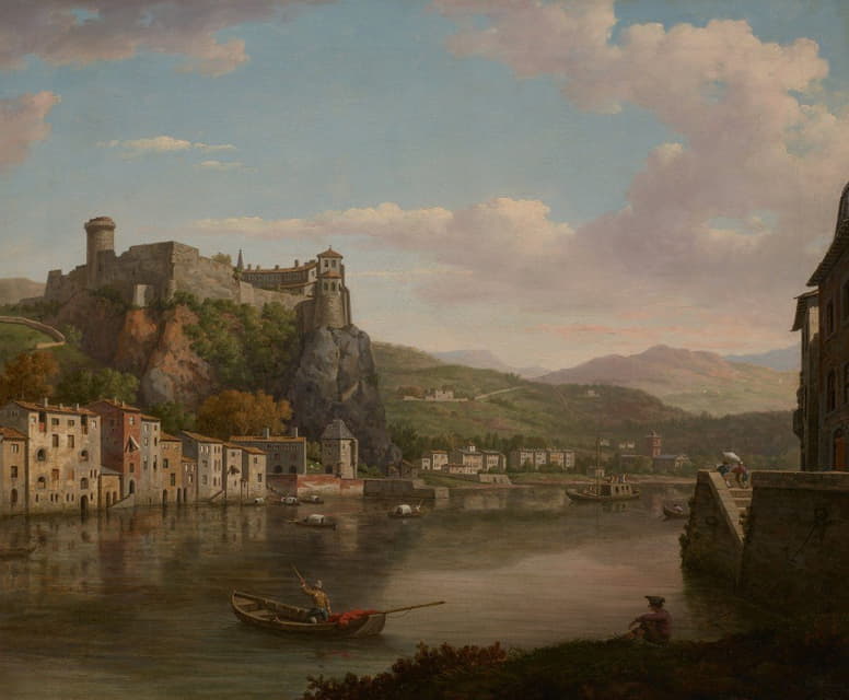 William Marlow - View of the Saône and the Château Pierre-Scize (Lyon, France)