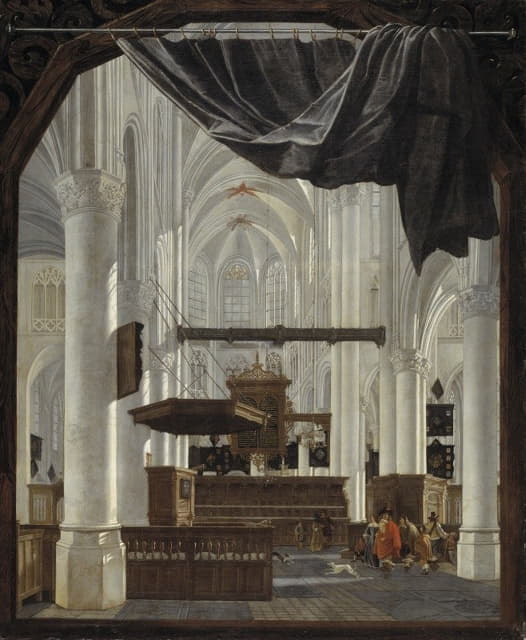 Gerard Houckgeest - Interior Of Sint Gertrudiskerk In Bergen Op Zoom