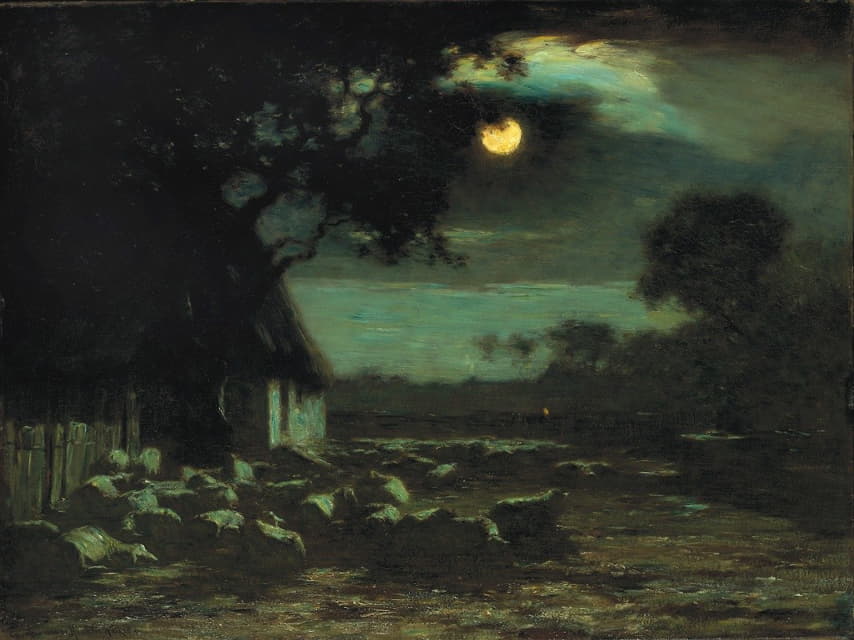 Horatio Walker - Sheepyard, Moonlight