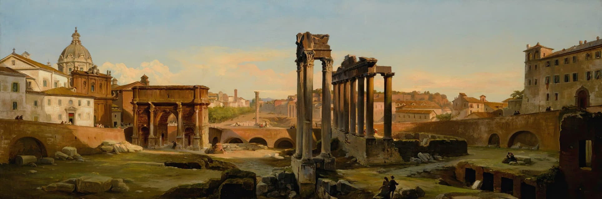 Ippolito Caffi - Rome, A View Of The Forum In Afternoon Light