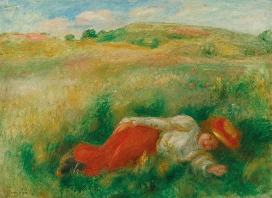 躺在草地上的女人