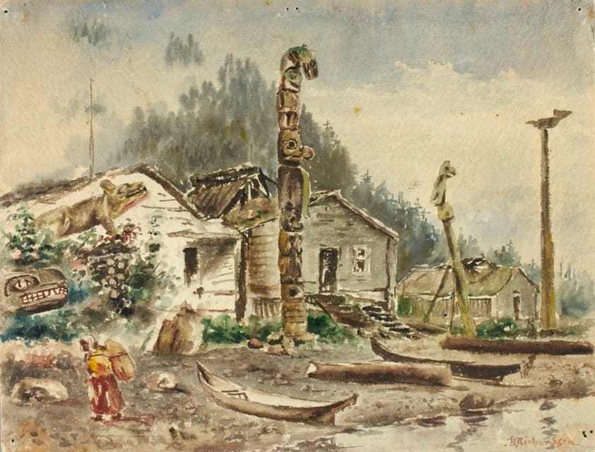 Theodore J. Richardson - View Of Wrangell, Alaska, In 1884