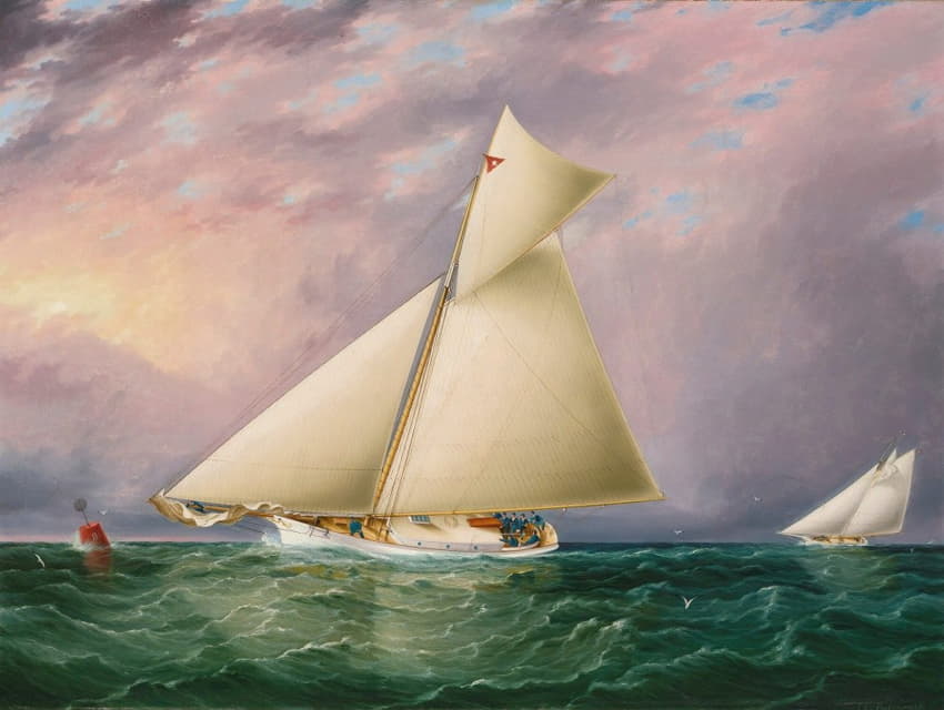 James Edward Buttersworth - Yacht Race In New York Harbor