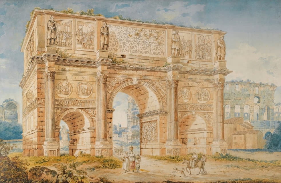 君士坦丁的拱门和斗兽场的一部分