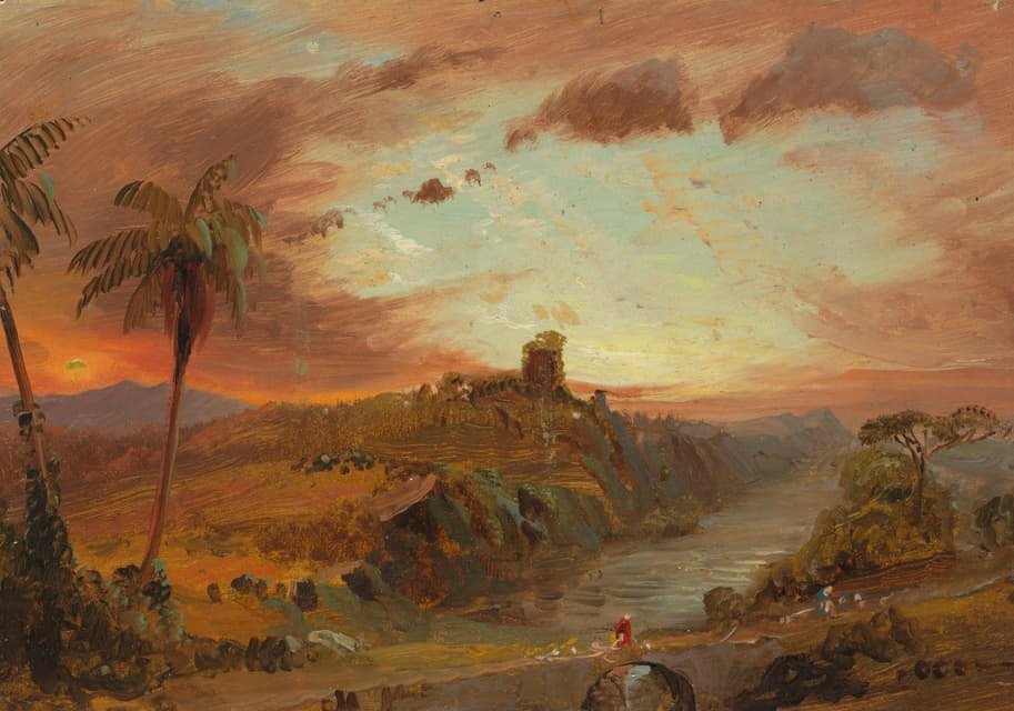 Frederic Edwin Church - Study for ‘Imaginary S. American Landscape’