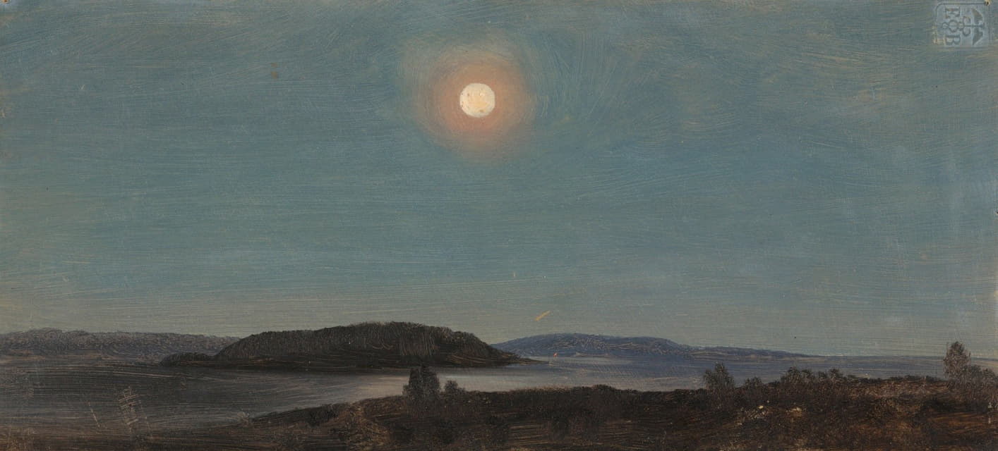 Frederic Edwin Church - Sun or Moon Rising over Porcupine Islands, Bar Harbor