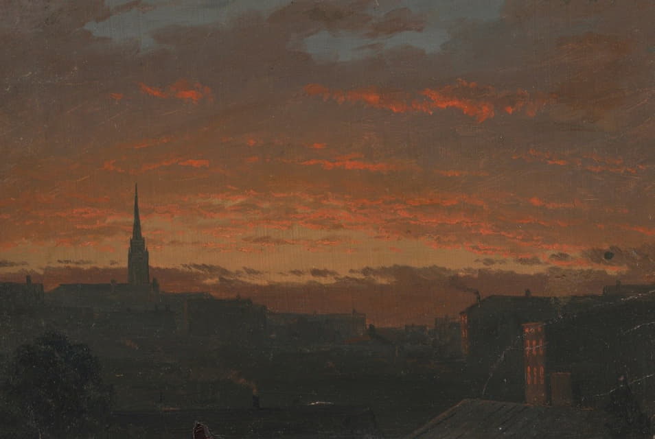 Frederic Edwin Church - Sunset at Hudson, New York