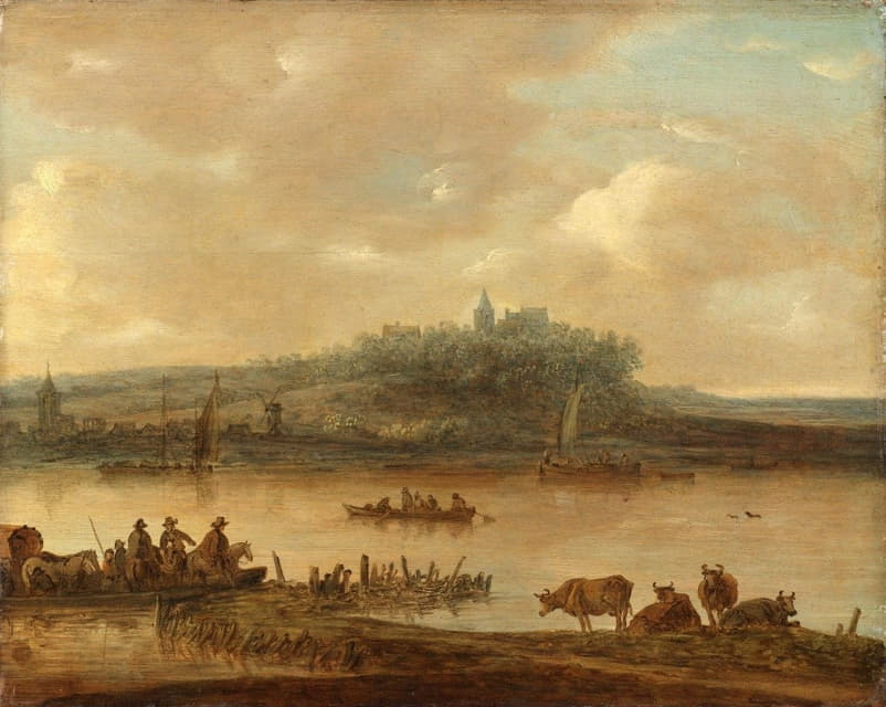 Jan van Goyen - Gezicht op de Rijn en de Elterberg