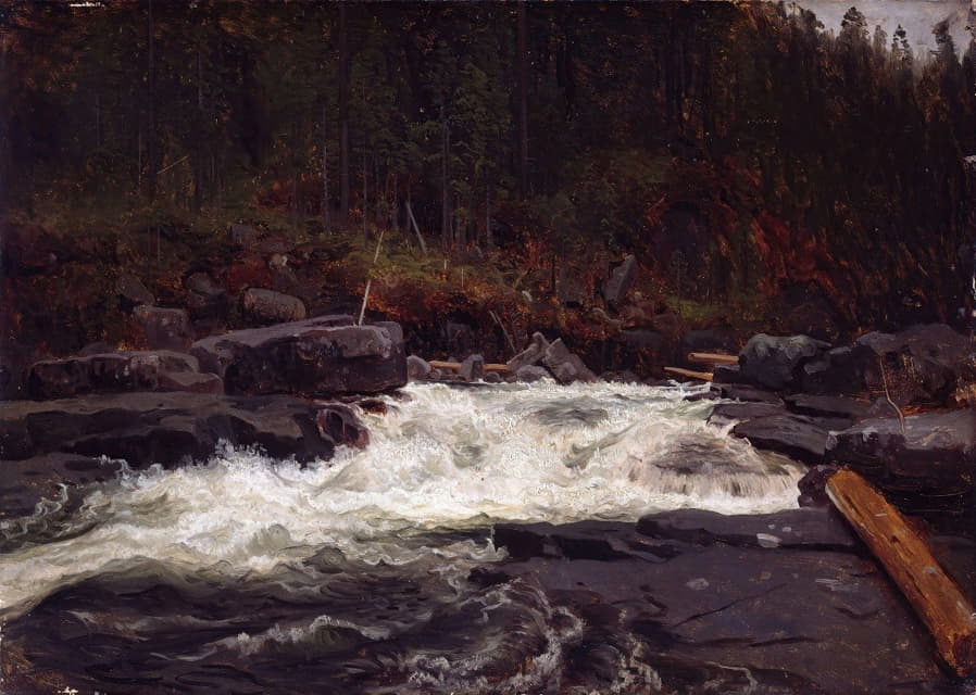 August Cappelen - Waterfall in Telemark, Study for Inv.No. 427