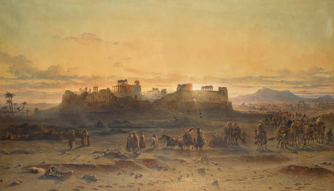 Carl Haag - The ruins of the temple of the sun, Palmyra