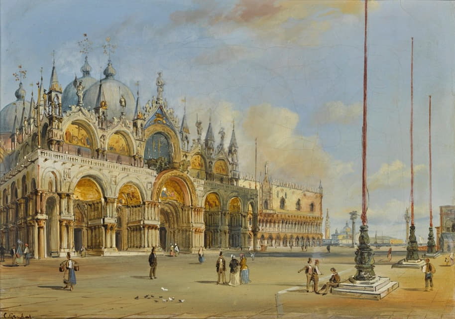 Carlo Grubacs - A View Of The Basilica Di San Marco