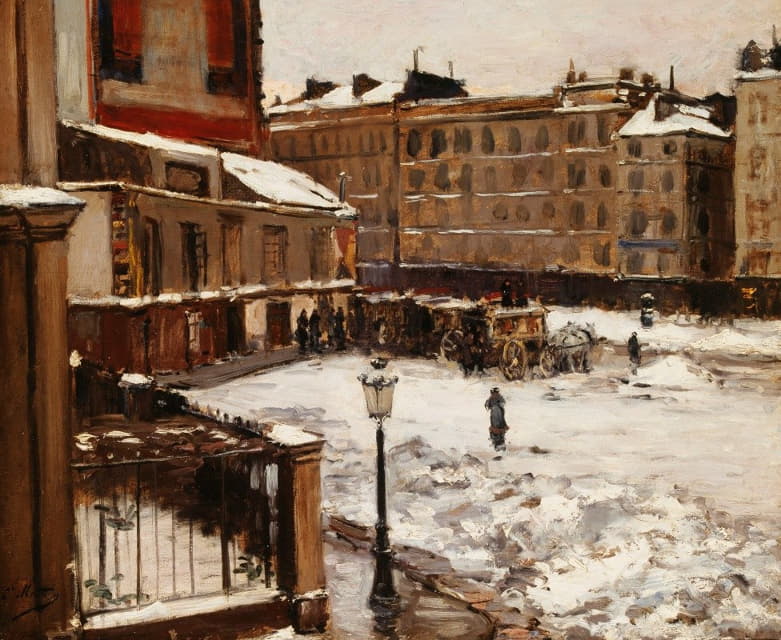 雪下的皮加尔广场