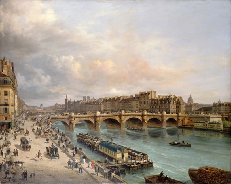从卢浮宫码头看城市和新桥