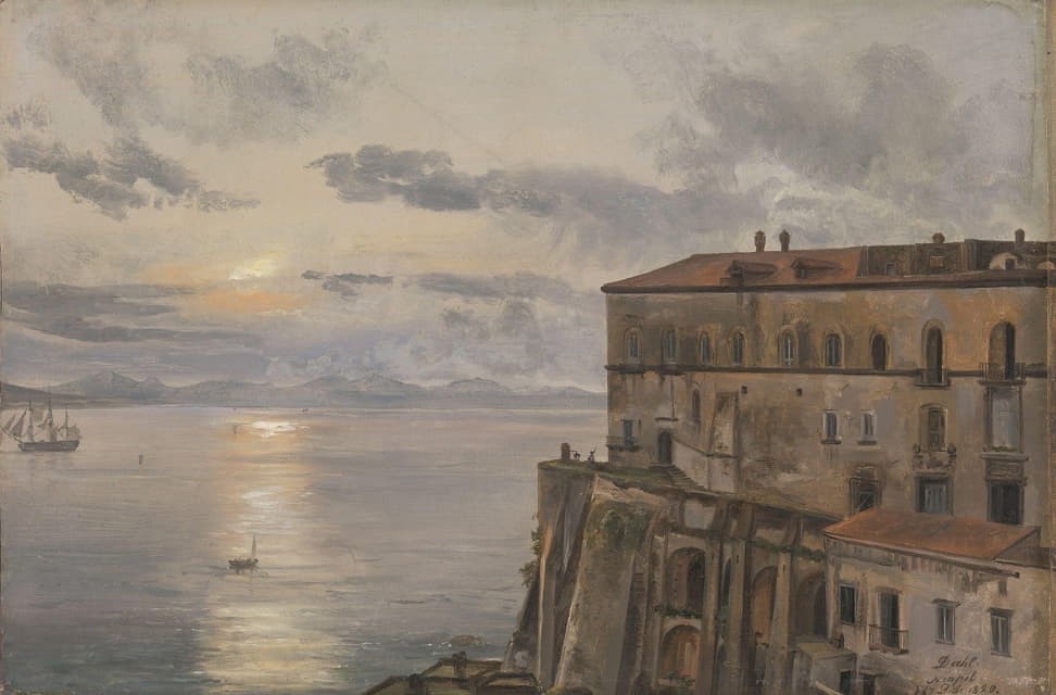 Johan Christian Dahl - The Barracks at Pizzofalcone, Naples