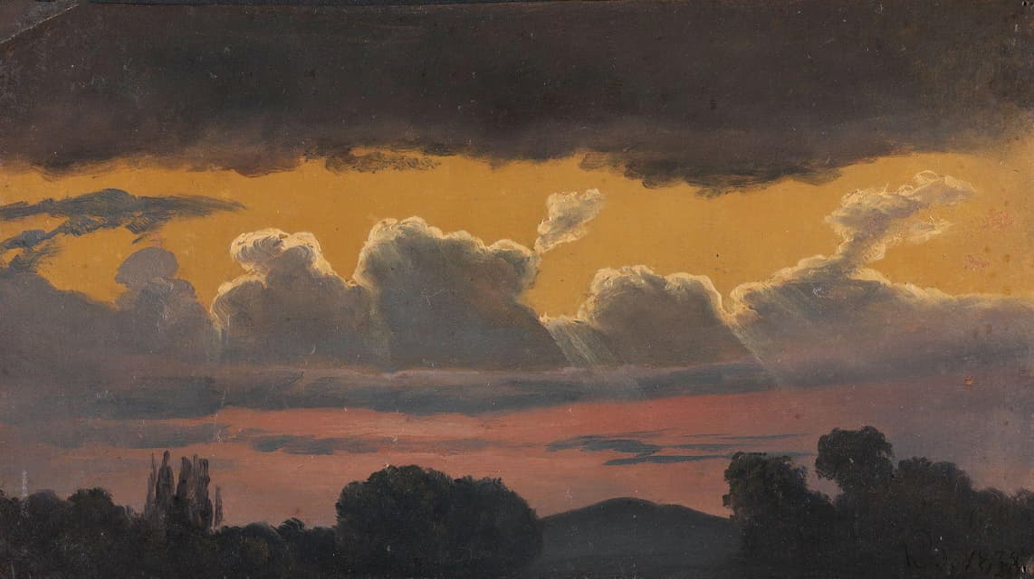 Knud Baade - Cloud Study over Landscape