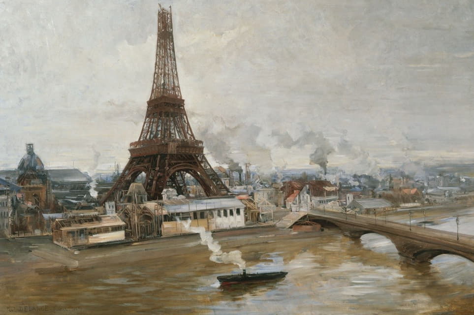 Paul Louis Delance - La tour Eiffel et le Champ-de-Mars, en janvier 1889