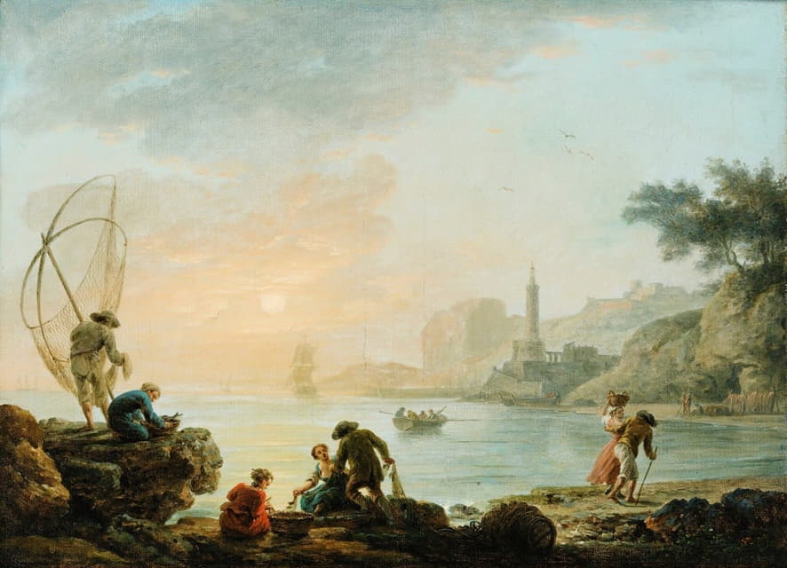 Claude-Joseph Vernet - Fishers at the sunrise