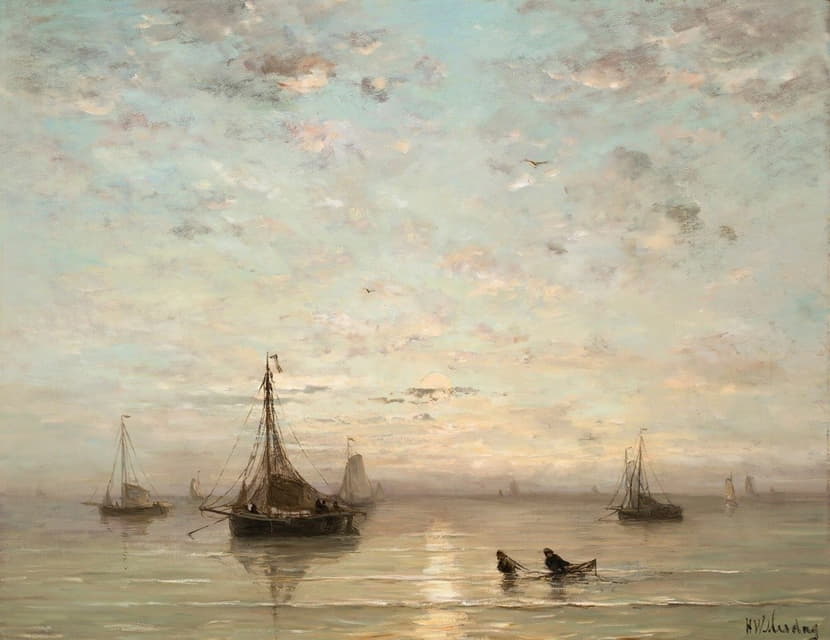 Hendrik Willem Mesdag - Fishing Boats At Sunset