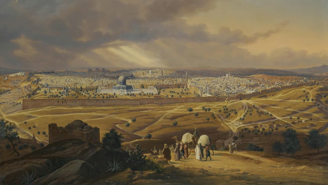 Hubert Sattler - View Of Jerusalem From The Mount Of Olives