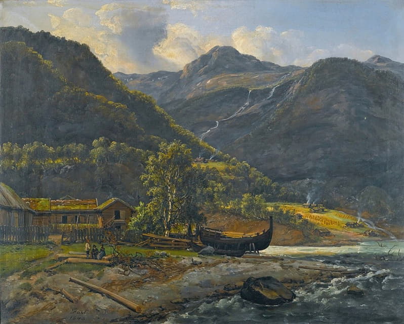Johan Christian Dahl - View At Skjolden In Lyster
