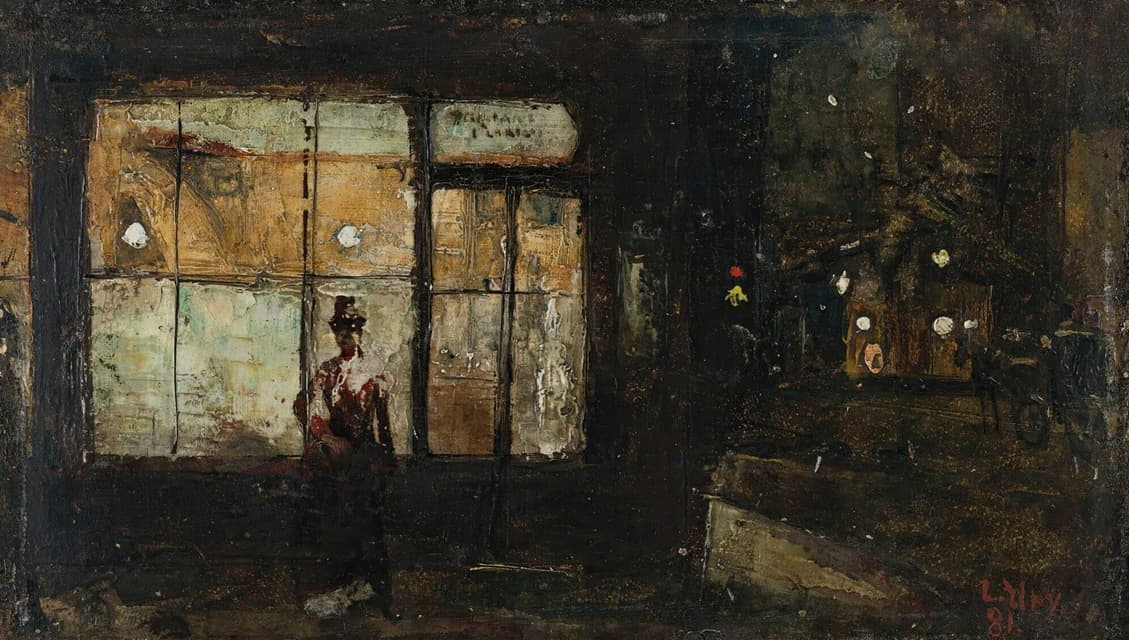 Lesser Ury - The Illuminated Shop Window At Night