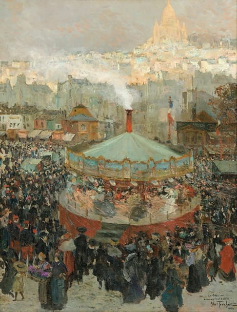 Louis Abel-Truchet - Fairground With The Sacré-Coeur In The Background