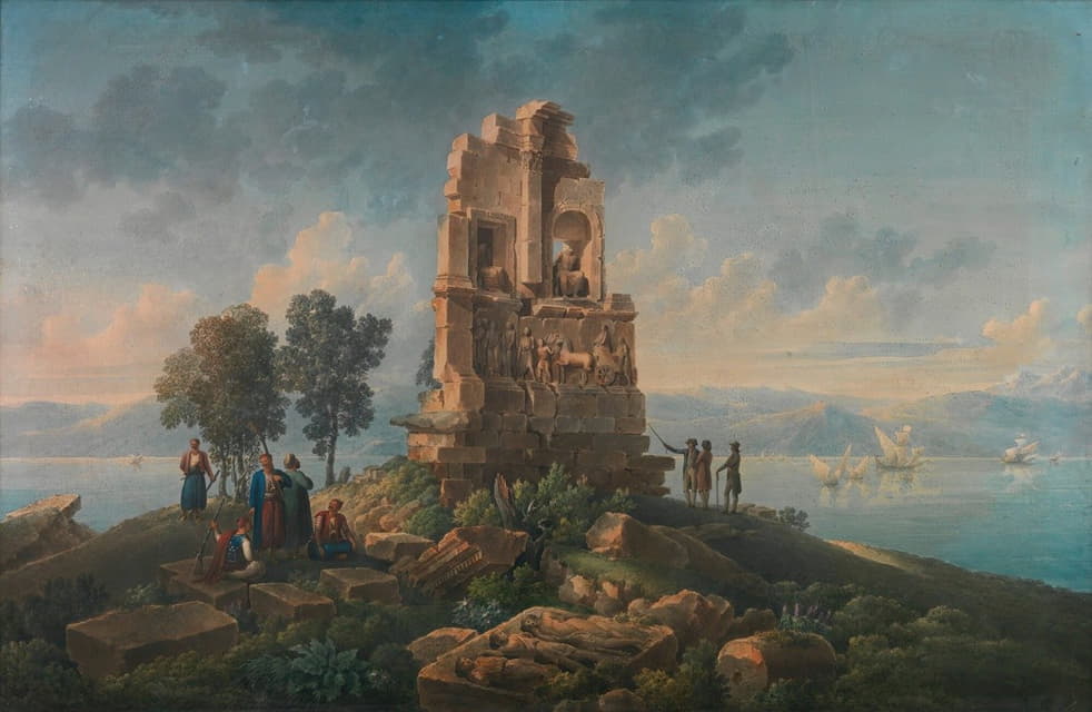 Louis-François Cassas - The Philopappou Monument, Athens
