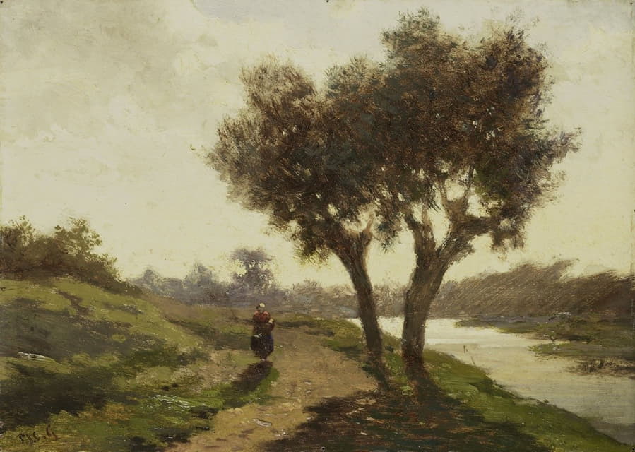 Paul Joseph Constantin Gabriël - Landscape with two Trees