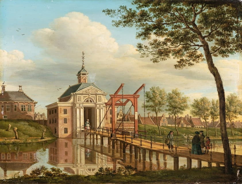 Paulus Constantijn la Fargue - A View Of Marepoort, Leiden